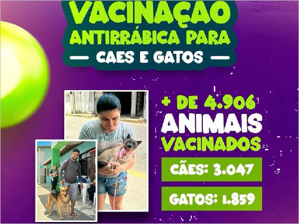 ARATUBA VACINA MAIS DE 4900 ANIMAIS NA CAMPANHA DE VACINAÇÃO ANTIRRÁBICA