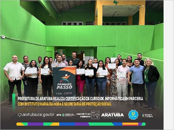 Prefeitura de Aratuba certifica mais de 20 jovens na Escola Francisco José de Freitas No curso de informatica